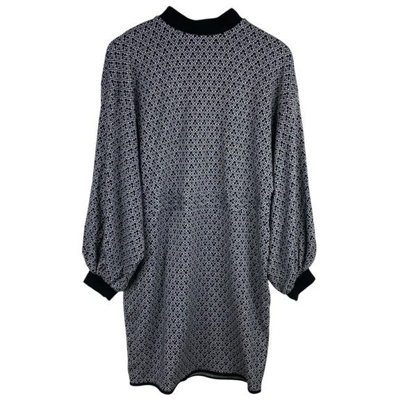 ELOQUII Textured Knit Dress Women’s Size 14/16 Black White/Gray High Neck - Picture 2 of 11